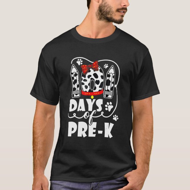 T-shirt 101 Days School Pre K Dog 100 Days Smarter Student (Devant)