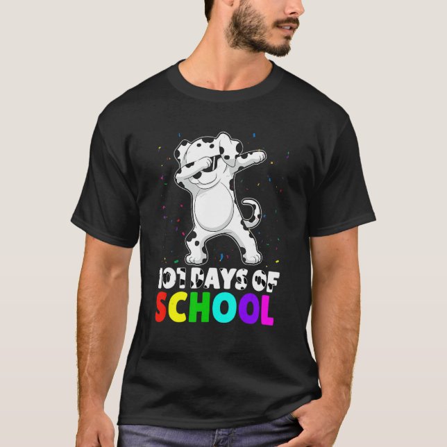 T-shirt 101 Days Smarter Dog Lover School Teachers Student (Devant)