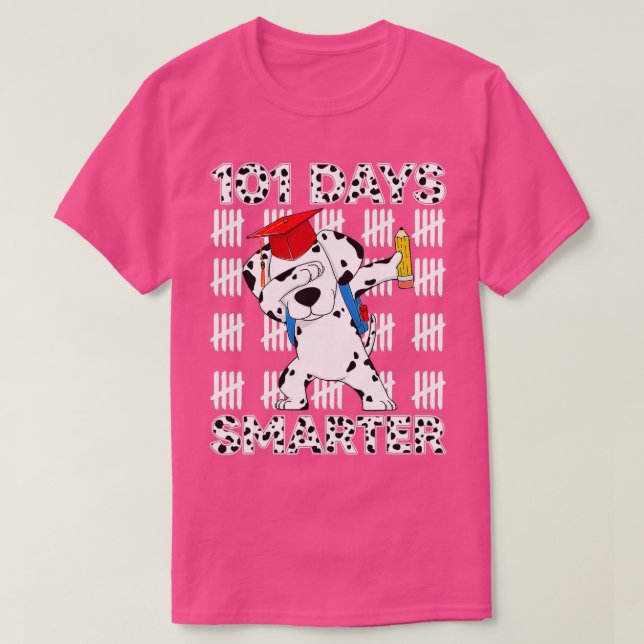 T-shirt 101 Jours D'École Chien Dalmatien 100 Jours Plus I (Design devant)