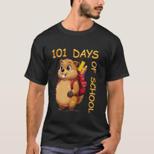 T-shirt 101 Jours d'École Dabbing Groundhog Professeur Drô