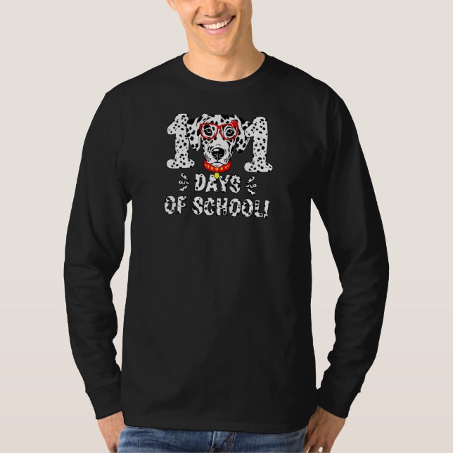 T-shirt 101 Jours D'École Dalmatienne Enseignant Chien 100 (Devant)