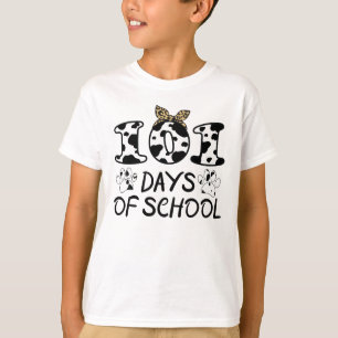 T-shirt 101 Jours D'École Dalmatienne Léopard Chien Dalm
