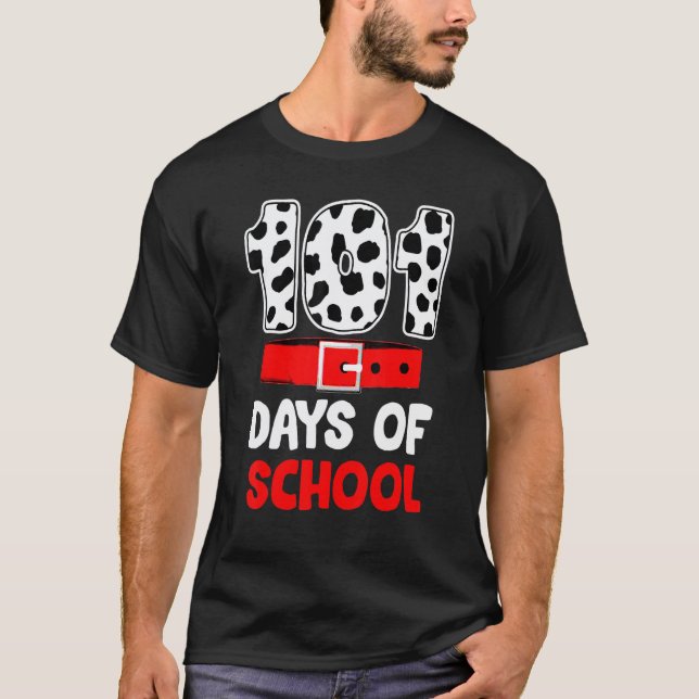 T-shirt 101 Jours D'École   Enseignant Et Élèves (Devant)