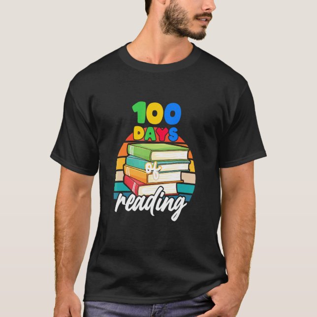 T-shirt 101 Jours D'école Lecture  Élève Enseignant (Devant)