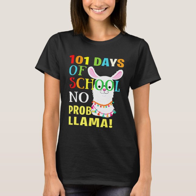 T-shirt 101 Jours d'école No Prob Llama 100e Jour de Sch (Devant)