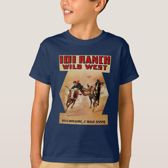 T-shirt 101 Ranch Western Rodeo Steer lutte (Devant)