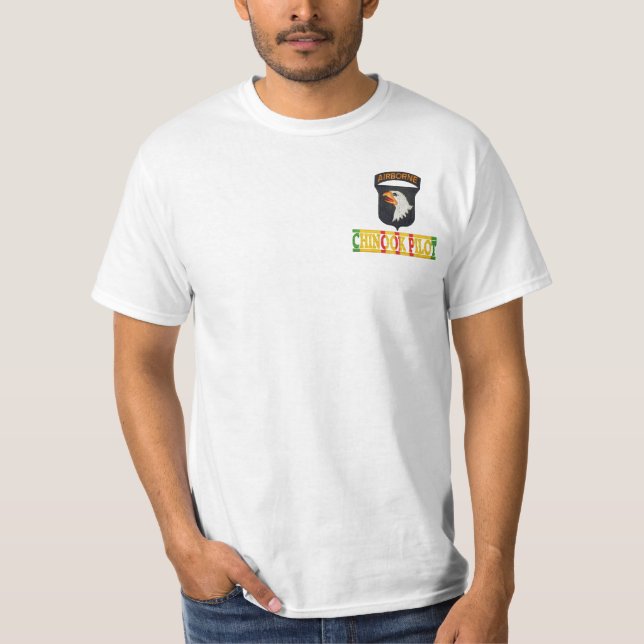 T-shirt 101st Chemise pilote chinook de la Division (Devant)