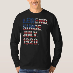 T-shirt 102e anniversaire Légende depuis juillet 1920 Drap