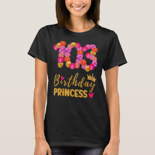 T-shirt 103 Anniversaire Princesse Flower Son 103e My