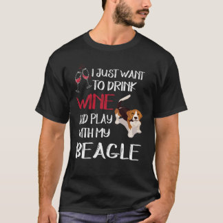 T-shirt 103 Boire Du Vin Et Jouer Avec Mon Beagle