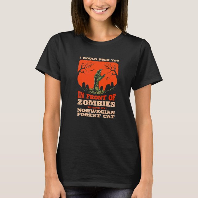 T-shirt 10548100061^Push You In Zombies To Save My Norwegi (Devant)