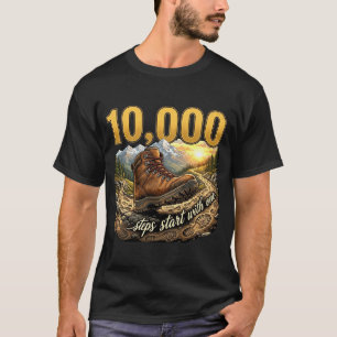 T-shirt 10 000 pas commencent par une motivation à marcher