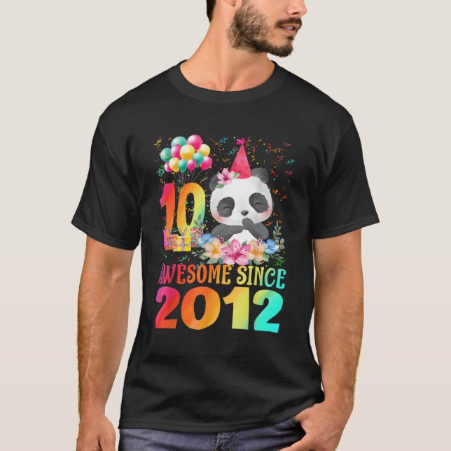 T-shirt 10 10E Panda Awesome Depuis 2012 (Devant)