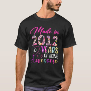 T-shirt 10 Année D'Être Formidable Fabriqué En 2012 Gif An