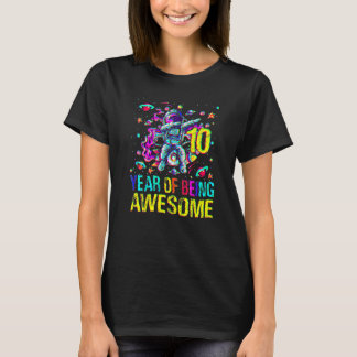 T-shirt 10 Anniversaire Année D'Être Un Awesome Astronaut 