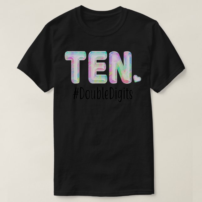T-shirt 10 Anniversaire Double Chiffres tenue 10ème Annive (Design devant)