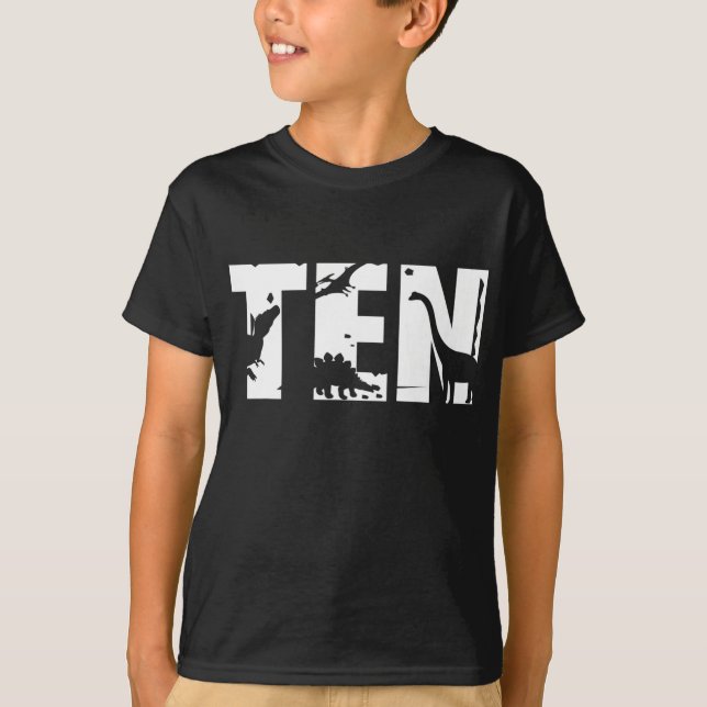 T-shirt 10 Anniversaire Garçon Dinosaur T Rex Cadeau 10e (Devant)