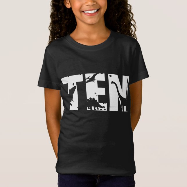 T-Shirt 10 Anniversaire Garçon Dinosaur T Rex Cadeau 10e (Devant)