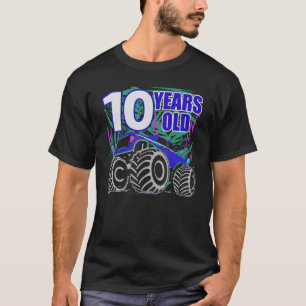 T-shirt 10 Anniversaire Monster Camion Pour Garçons Et Fil
