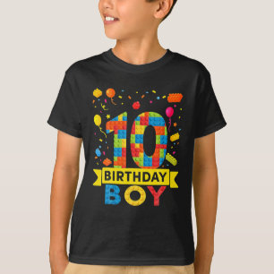T-shirt 10 Annuaires Building Blocks 10th Birthday Boy