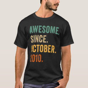 T-shirt 10 Ans 10e Anniversaire Awesome depuis Octobre