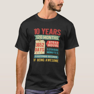 T-shirt 10 Ans 10E Anniversaire Décorations Bda