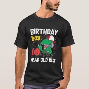 T-shirt 10 Ans 10E Anniversaire Dinosaur Rex