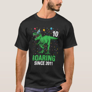 T-shirt 10 Ans 10E Anniversaire Garçons Dinosaure Cadeau E