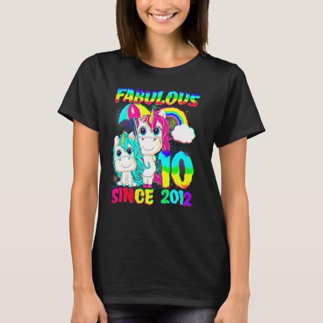 T-shirt 10 Ans 10e Anniversaire Unicorn Fabuleuse S (Devant)