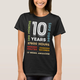 T-shirt 10 ans 120 mois 2013 Humour 10e âge 10 ans
