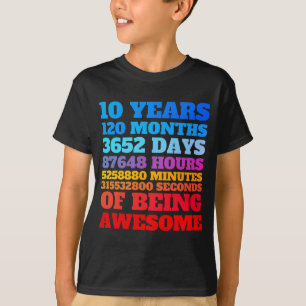 T-shirt 10 Ans 120 Mois Anniversaire D'Être Impressionnant