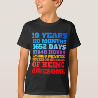 T-shirt 10 Ans 120 Mois Anniversaire D'Être Impressionnant