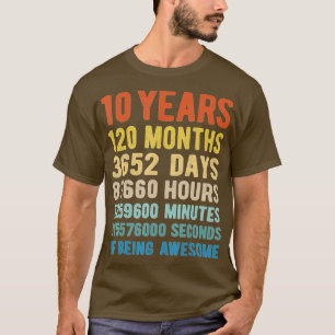 T-shirt 10 ans 120 mois d'être génial 10e anniversaire