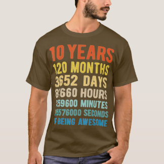 T-shirt 10 ans 120 mois d'être génial 10e anniversaire