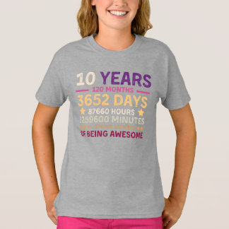 T-shirt 10 ans 120 mois d'être génial 10e anniversaire
