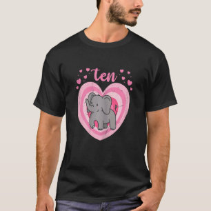 T-shirt 10 ans adorable Eléphant Anniversaire Fille 10e B 
