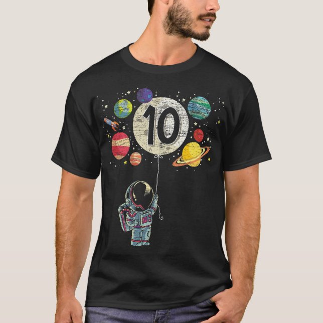T-shirt 10 ans Anniversaire Cadeaux de garçon Astronaut 10 (Devant)