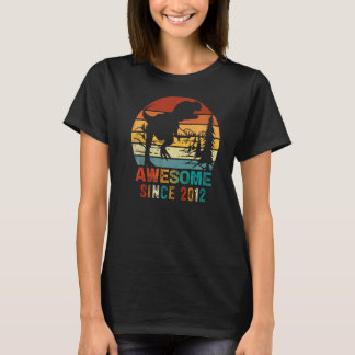 T-shirt 10 ans Awesome depuis 2012 10e Anniversaire Dino