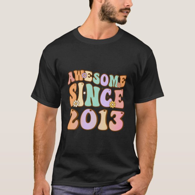 T-shirt 10 Ans Awesome Depuis 2013 10E Cadeau Anniversaire (Devant)