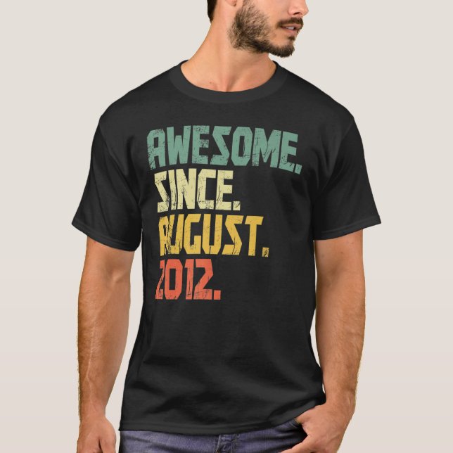 T-shirt 10 Ans Awesome depuis août 2012 10e Naissance (Devant)