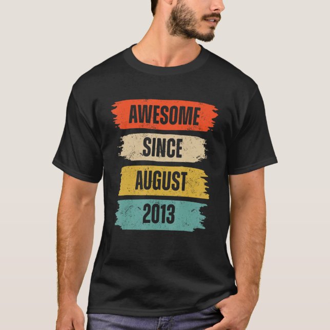 T-shirt 10 Ans Awesome depuis août 2013 10e Naissance (Devant)