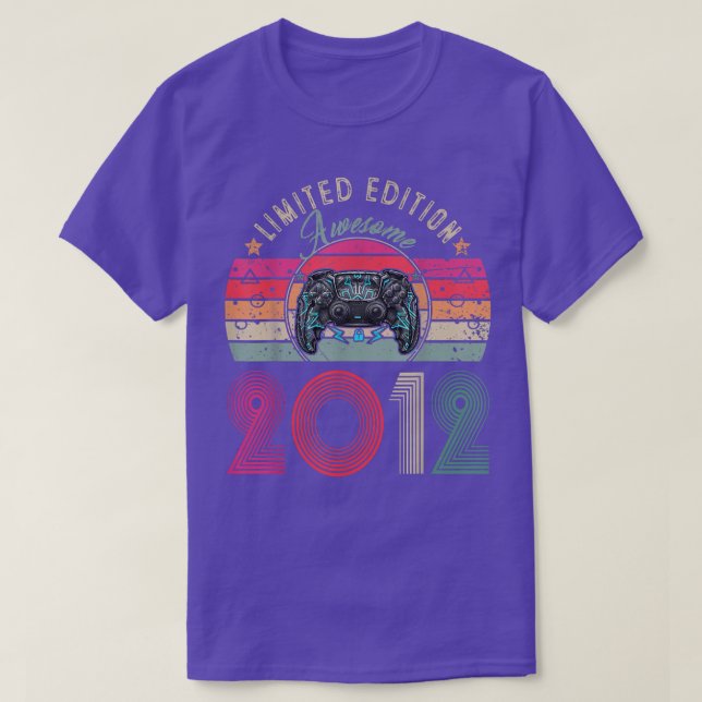 T-shirt 10 Ans Awesome Retro jeu vidéo 10th 2012 Bir (Design devant)