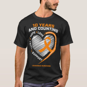 T-shirt 10 ans Cancer gratuit Cadeaux Hommes Femmes Orange