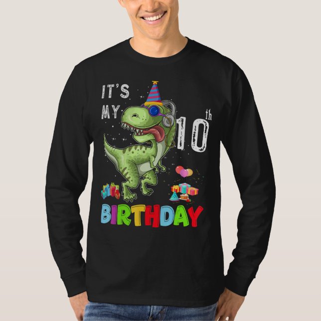 T-shirt 10 ans C'est mon 10e anniversaire Dinosaur Rex (Devant)