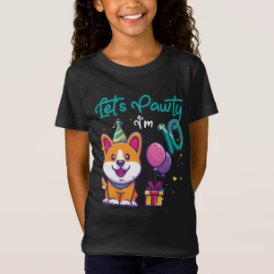 T-Shirt 10 ans Corgi Amoureux des chiens 10e anniversaire