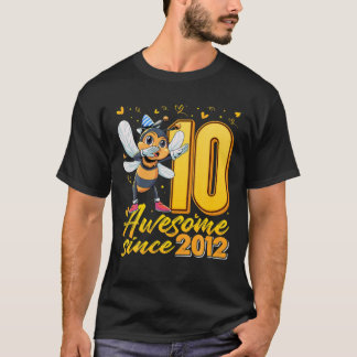 T-shirt 10 Ans Dabbing Bee 10E Anniversaire Filles Enfants