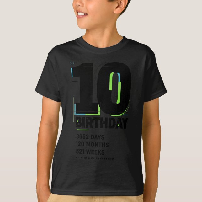 T-shirt 10 Ans De Génialité Fille Ou Garçon 10 Ans D'anniv (Devant)