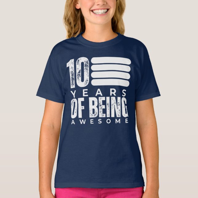 T-shirt 10 ans d'être génial 10e anniversaire (Devant)