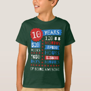 T-shirt 10 ans d'être impressionnant - 10ème pièce en t de