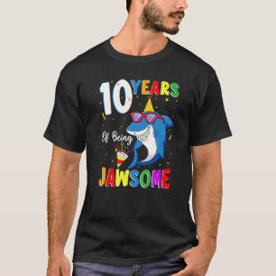 T-shirt 10 ans d'être un requin jawsome 10e anniversaire 1